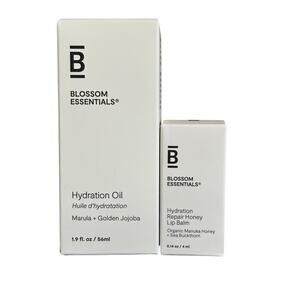 NEW Blossom Essentials Bundle Hydration Oil 1.9 fl oz Lip Honey Balm